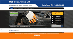 Desktop Screenshot of mbsmotorfactors.co.uk
